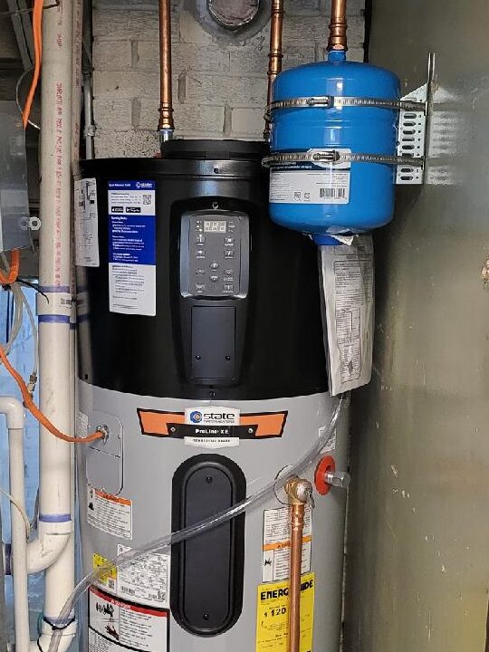 Hybrid water heater installation in Rockville MD by Durance Plumbing and WaterHeatersNearMe